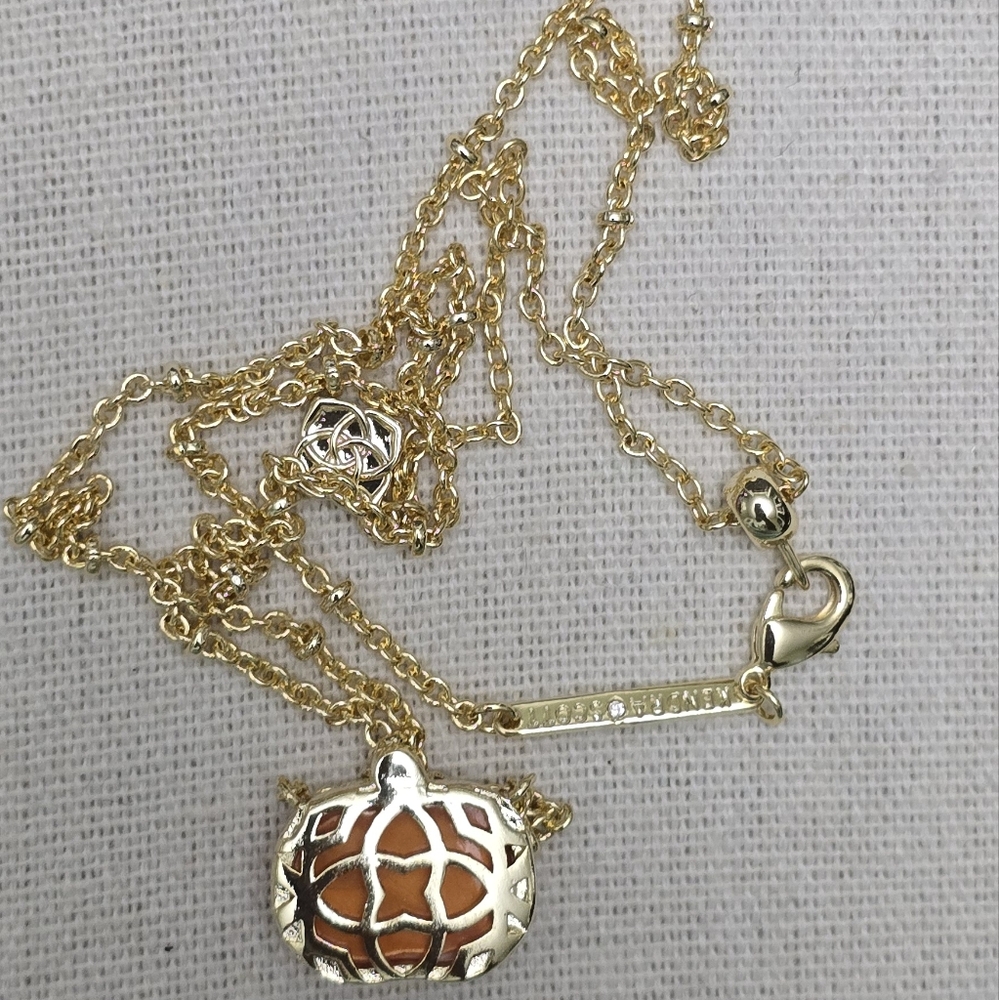 Kendra Scott Gold and Orange Pumpkin Necklace & Stud Earrings Set - Picture 6 of 6
